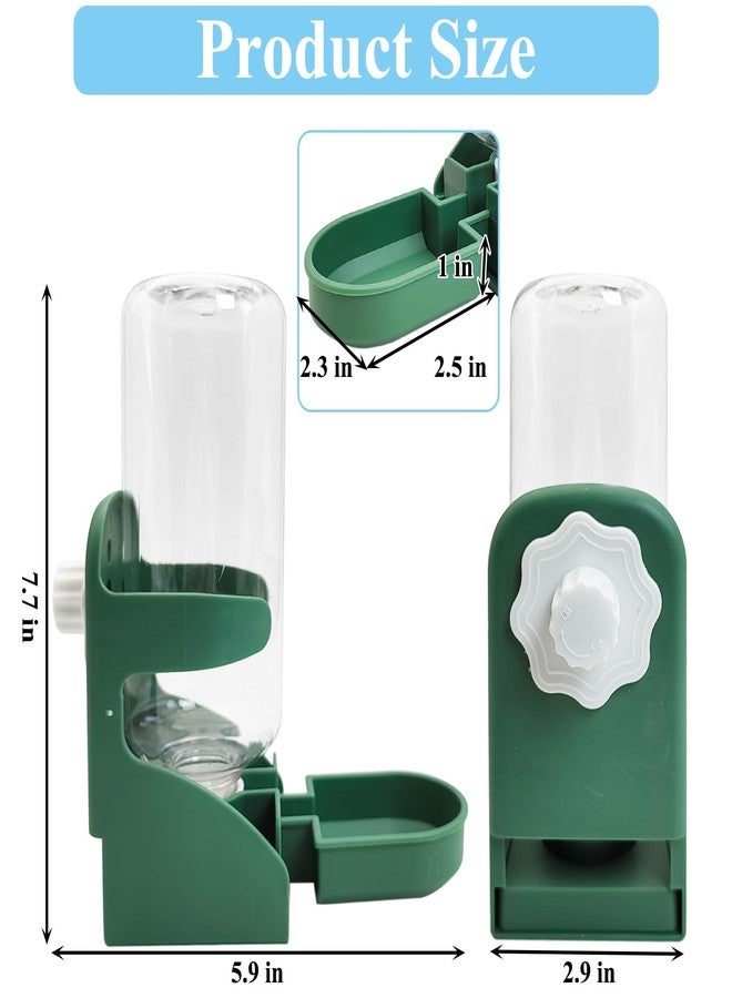 kathson Rabbit Water Dispenser for Cage 17 Oz Hanging Guinea Pig Water Bottle No Drip Gravity Automatic Bunny Water Bottle No Leak Small Animal Water Bottle for Chinchilla Ferret Hamster(Green - Image 2